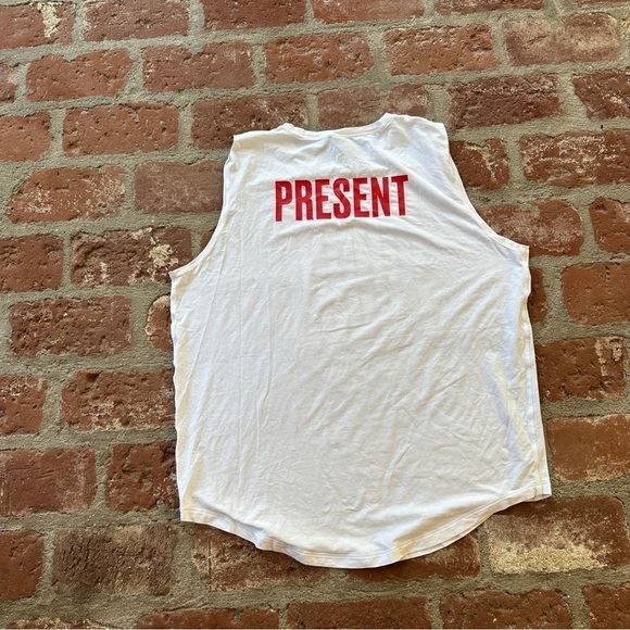 RARE Lululemon Proud & Present Women's White Rainbow Muscle Tank Top Size 12 - Picture 12 of 16